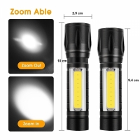 Mini lanterna LED, 3W, 150 lm, negru VIVO071